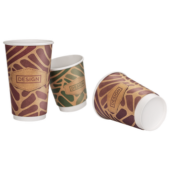 Kraftpapier-Becher doppelwandig 200 ml, 4/0-farbig