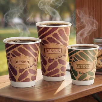 Kraftpapier-Becher doppelwandig 300 ml, 4/0-farbig (CMYK)