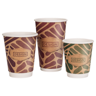 Kraftpapier-Becher doppelwandig 400 ml, 4/0-farbig