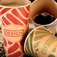 Kraftpapier-Becher einwandig 400 ml, 4/0-farbig