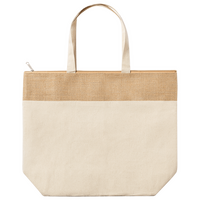 Kühlshopper aus Baumwolle und laminierter Jute, ohne Werbeanbringung