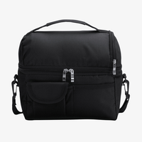 Kühltasche mit isothermen Innenfächern und Außentasche schwarz