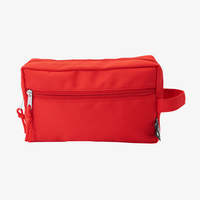 Kulturtasche Polyester mit 2 Fächern, Personalisierung auf Anfrage rot