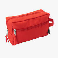 Kulturtasche Polyester mit 2 Fächern, Personalisierung auf Anfrage rot