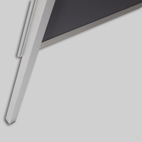 Kundenstopper, silber, aufgestellt