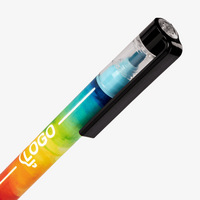Kugelschreiber, farbig bedruckt, Regenbogen, details oberseite