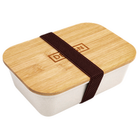 Kunststoff-Lunchbox Draufsicht Gravur Band