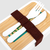 Kunststoff-Lunchbox Detail Besteck