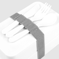 Kunststoff-Lunchbox Detail Besteck