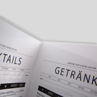 Getraenkekarte, farbig bedruckt, details