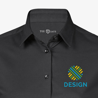 Langarmbluse, Stretch Tailored Fit - TEE JAYS, Kragen