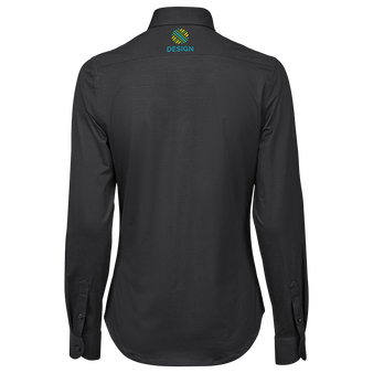 Langarmbluse, Stretch Tailored Fit - TEE JAYS, R&uuml;ckseite