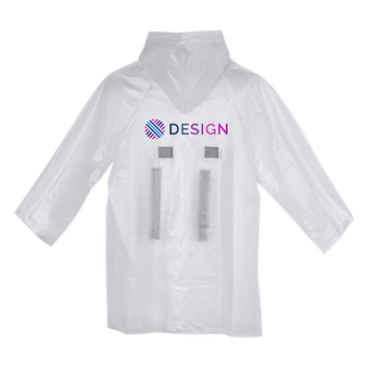 Langlebiger Kinder-Regenponcho aus TPU, Rückseite