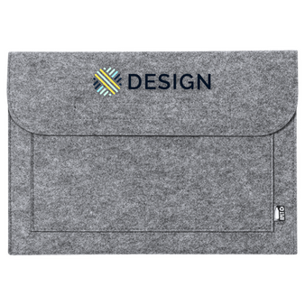 Laptopmappe aus RPET-Filz, Druck oben auf Klappe