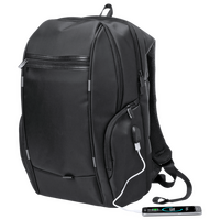 Laptop-Rucksack aus Nylon mit integriertem USB-Anschluss, Detail USB-Anschluss