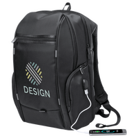 Laptop-Rucksack aus Nylon mit integriertem USB-Anschluss, Detail USB-Anschluss