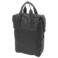 Laptop-Rucksack aus RPET mit seitlichem Schnallenverschluss, Farbe Schwarz