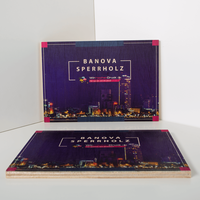 Platte, farbig bedruckt, rechteckig