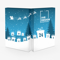 Adventskalender, farbig bedruckt, offen