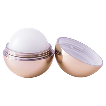 Lippenbalsam rund im Metallic-Look rose, offen