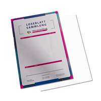 Loseblattsammlung, farbig bedruckt, gestapelt