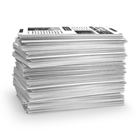 Loseblattsammlung, schwarz bedruckt, Stapel, liegend