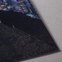 Mappe, farbig bedruckt, liegend, Stadt Motiv, aufgeklappt