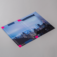 Mappe, farbig bedruckt, liegend, Stadt Motiv, aufgeklappt