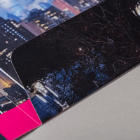 Mappe, farbig bedruckt, liegend, Stadt Motiv, aufgekalppt