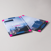 Mappe, farbig bedruckt mit Fenster, liegend, Stadt Motiv