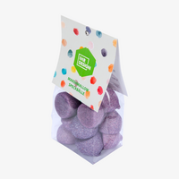 Marshmallow Speckbälle im 100 g Folienbeutel, lila sauer