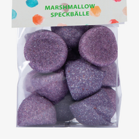 Marshmallow Speckbälle im 100 g Folienbeutel, lila sauer, Inhalt