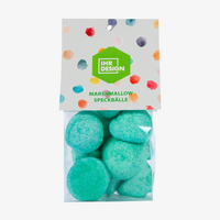 Marshmallow Speckbälle im 100 g Folienbeutel, grün sauer