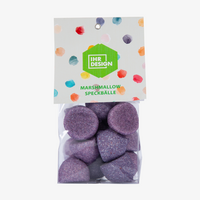 Marshmallow Speckbälle im 100 g Folienbeutel, lila sauer