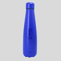 Matte Edelstahlflasche, blau, Lasergravur