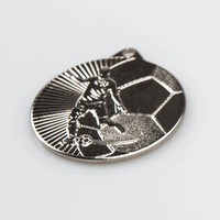 Medaille SILBER mit Gravur, liegend,  Fußball Motiv
