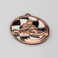 Medaille BRONZE mit Gravur, liegend, Kart Motiv