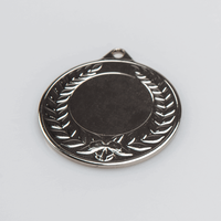 Medaille SILBER mit Gravur, liegend, Lorbeerkranz Motiv