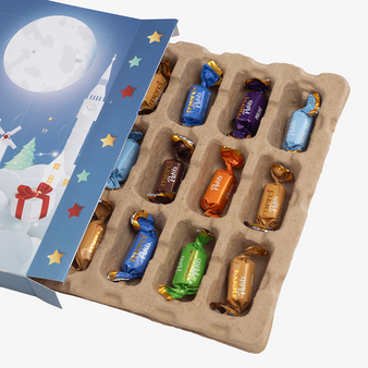 merci-Petits-Adventskalender, 4/0-farbig bedruckt