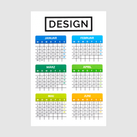 Minikalender hoch 4/4 farbig 50 x 90 mm (beidseitiger Druck), Vorderseite