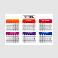 Minikalender quer 4/4 farbig 85 x 55 mm (beidseitiger Druck), Rückseite