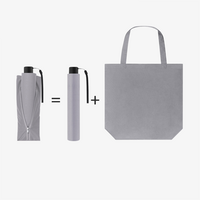 Mini-Taschenschirm mit Einkaufstasche aus RPET