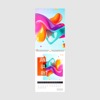 Monatskalender 13 Blatt (12 Monate + Deckblatt) 4/4 farbig, DIN A5 hoch, beidseitig bedruckt