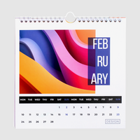 Monatskalender, Quadrat (210 x 210 mm), Seitenansicht