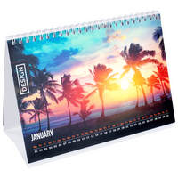 Monatstischkalender zum Aufstellen 13 Blatt DIN A4 quer, Seitenansicht