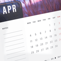 Monatstischkalender zum Aufstellen 13 Blatt DIN lang hoch, Designbeispiel