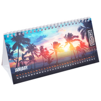 Monatstischkalender zum Aufstellen 13 Blatt DIN lang quer, Seitenansicht