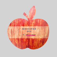 Mousepad, farbig bedruckt, Apfel Form, liegend