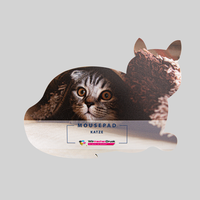 Mousepad, farbig bedruckt, Katze Form, liegend