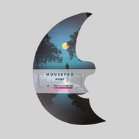 Mousepad, farbig bedruckt, Mond Form, liegend